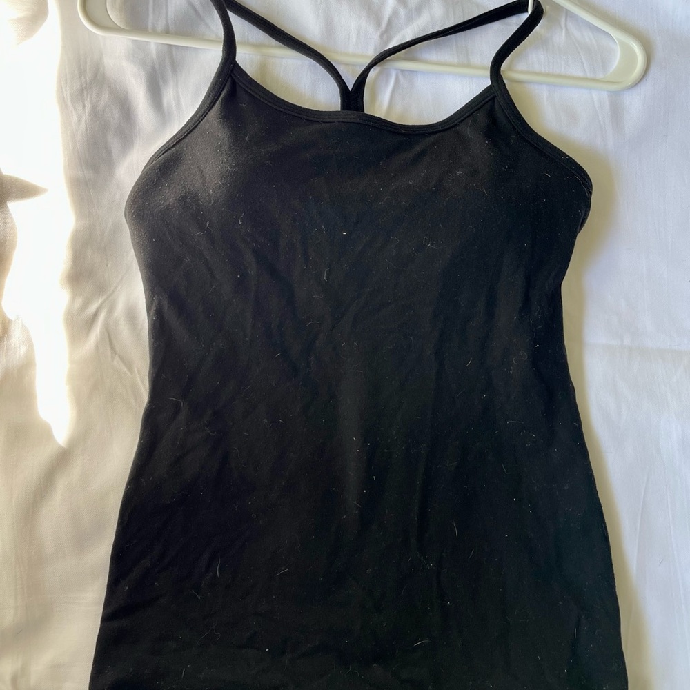 Lululemon flow y black tank top size 4